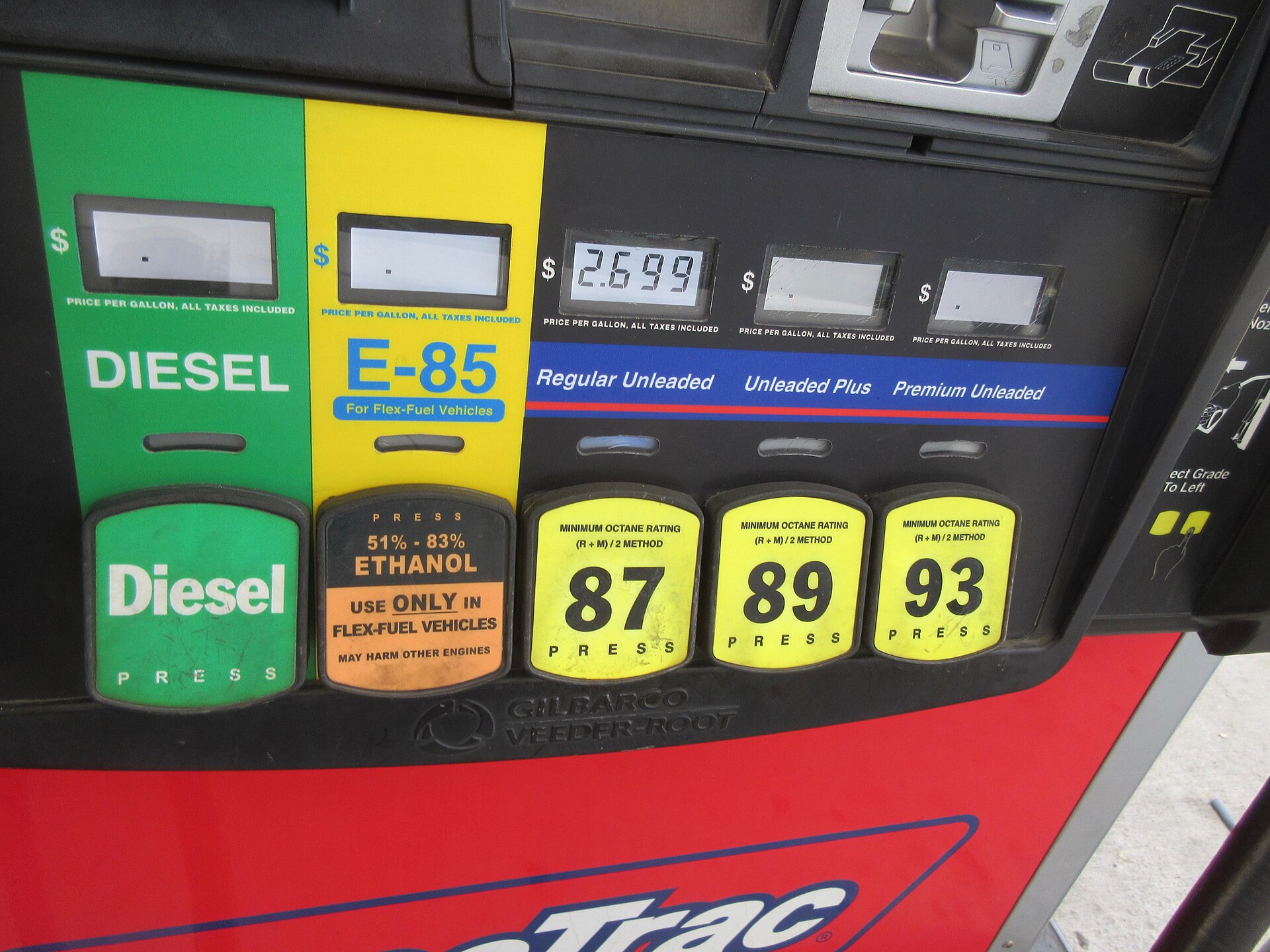 Bomba de combustível em posto de gasolina
